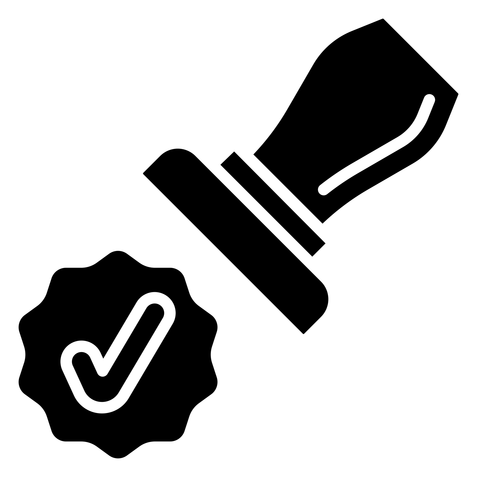 stamp and checkmark